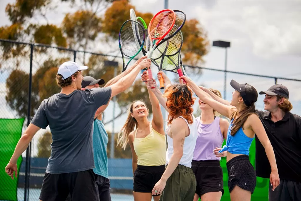 Social tennis on court in Sydney